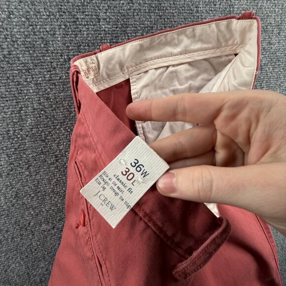 NWT J. Crew Factory Chino Pants 36x30 Red Classic Fit Slim Leg All Cotton Men - Picture 15 of 15